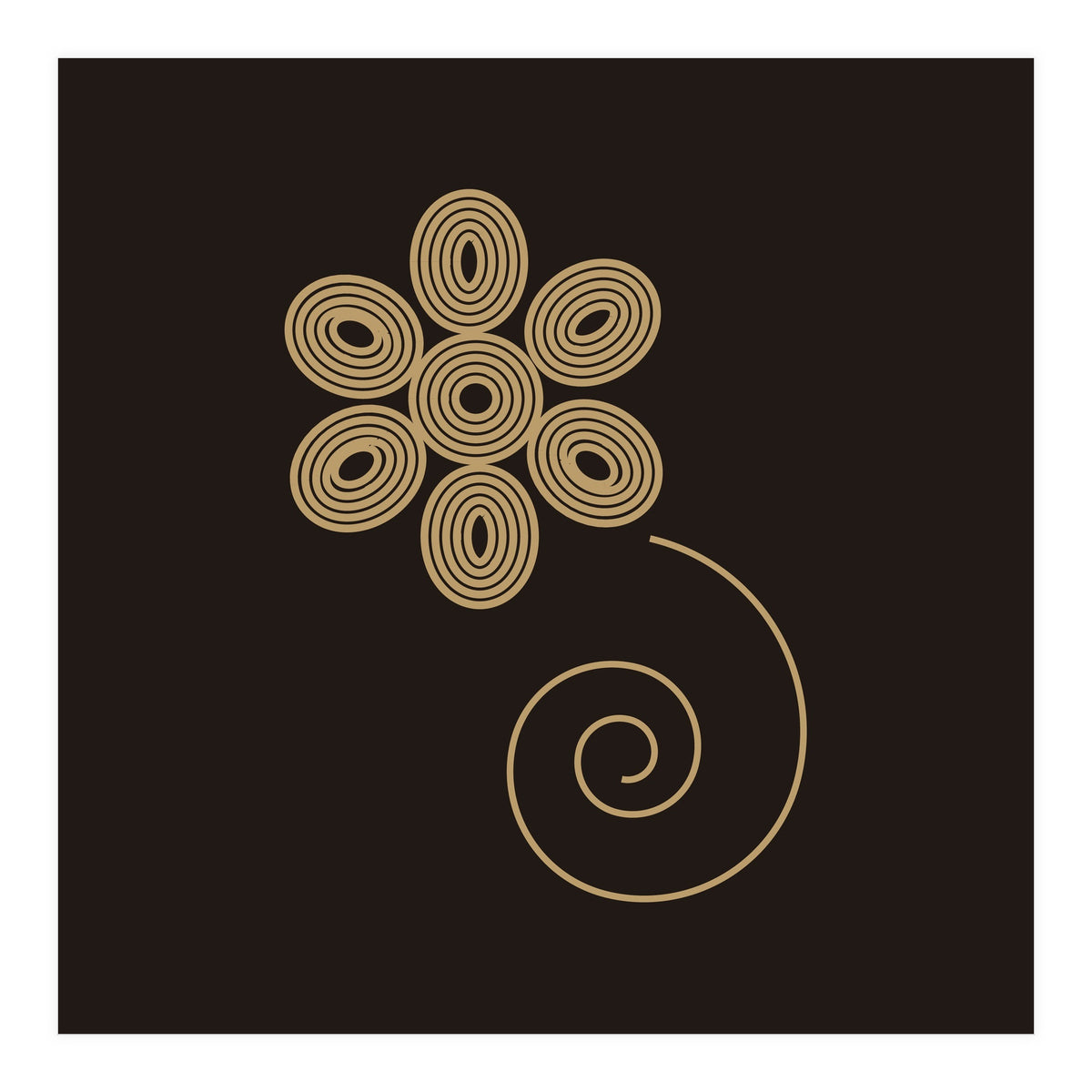 Golden flower | geometric minimal (Print Only)