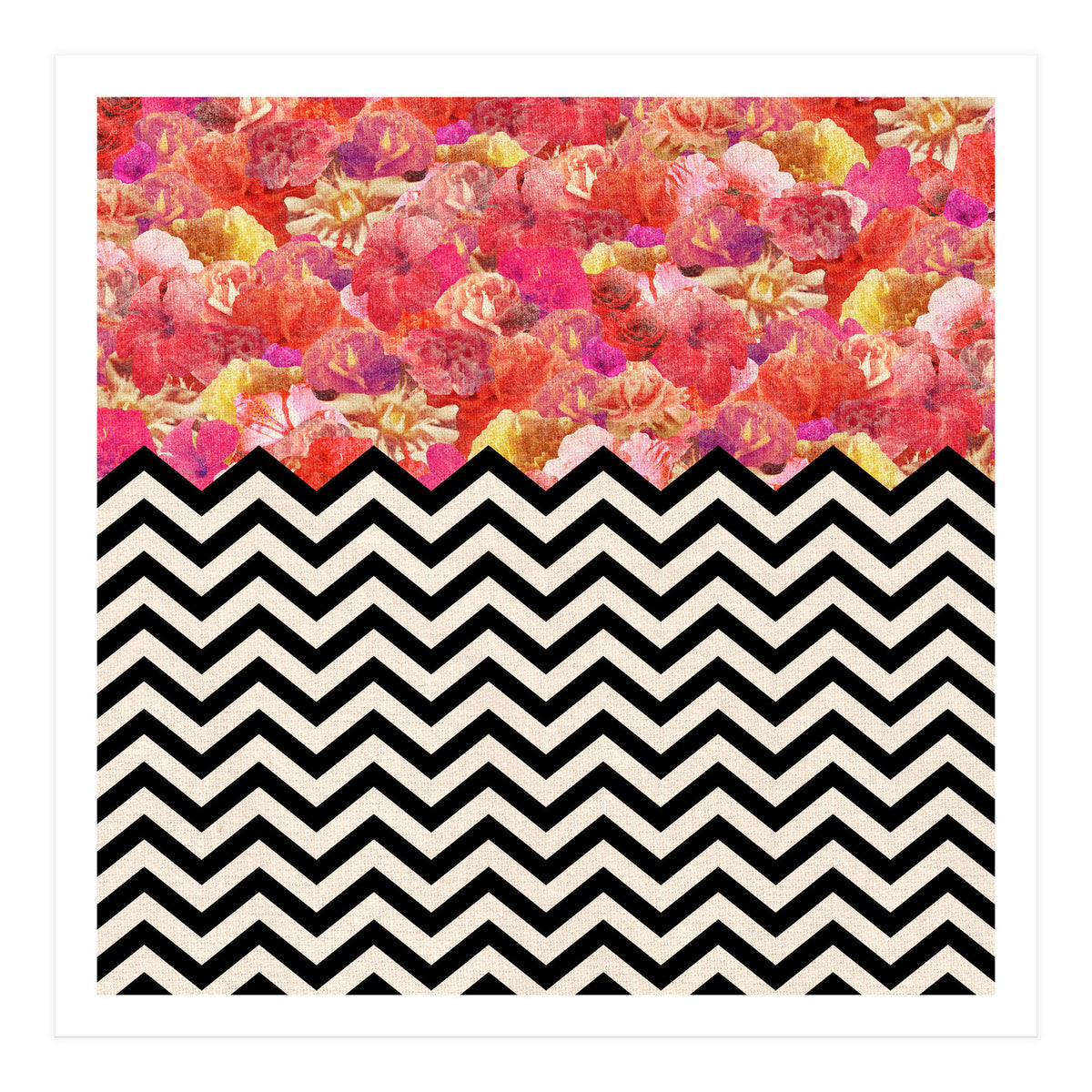 Chevron Flora (Print Only)