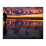 Sunset at Another Place - Sir Antony Gormley statues at Crosby Beach in Merseyside, England.  (Print Only) thumbnail