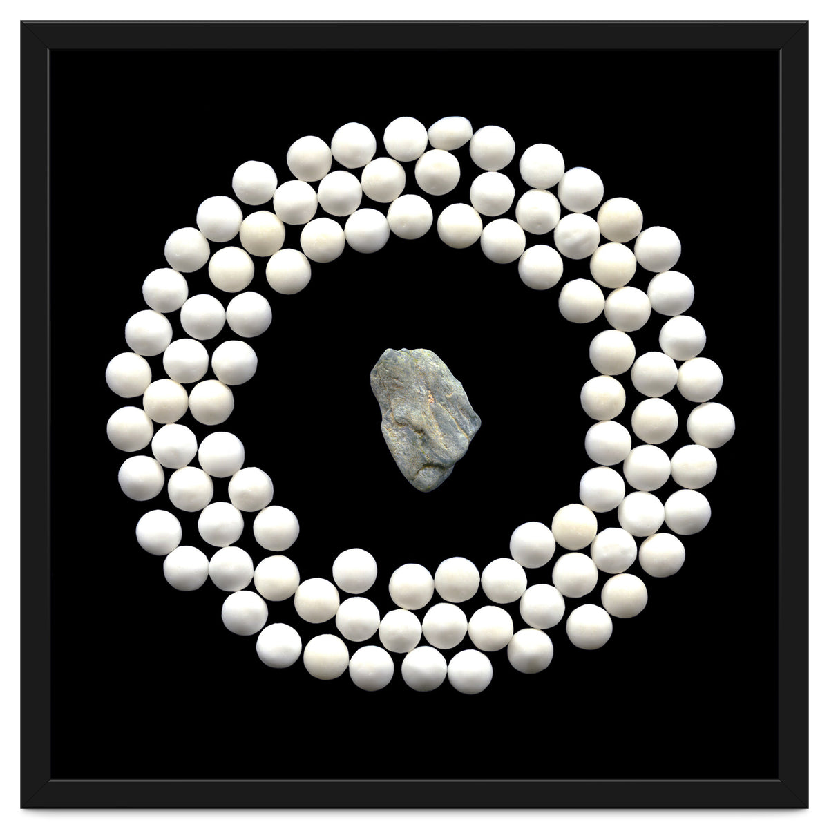 White pearls and stone