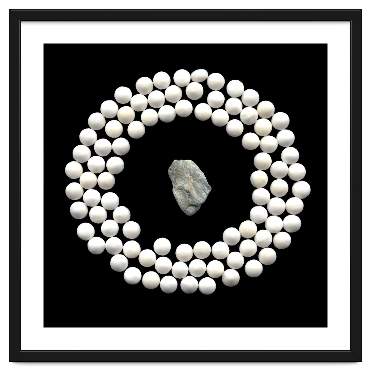 White pearls and stone