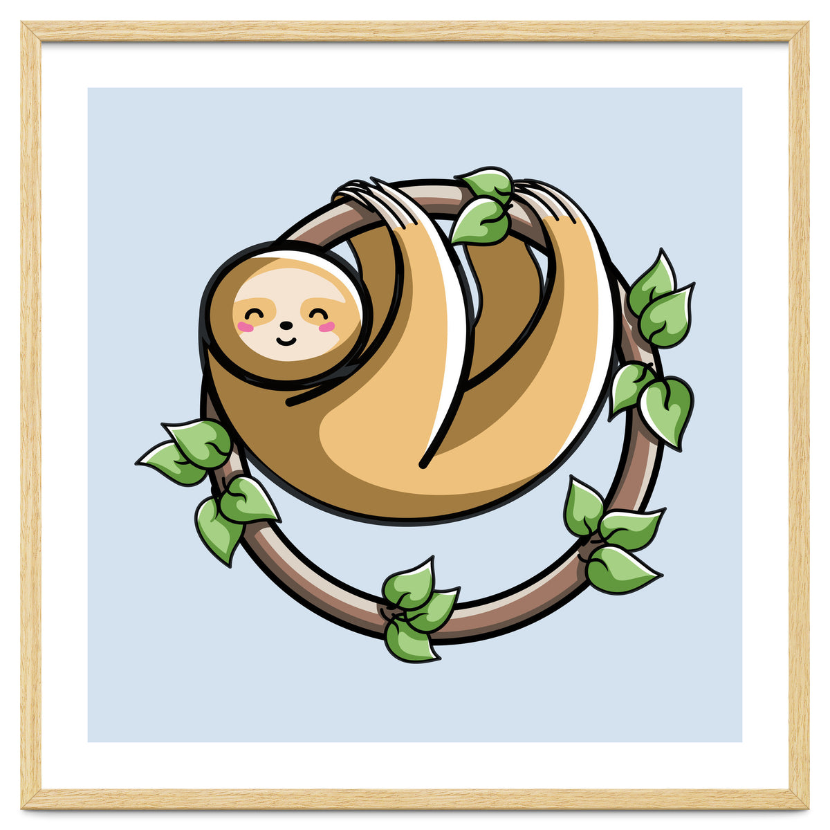 Kawaii Cute Sloth Circle