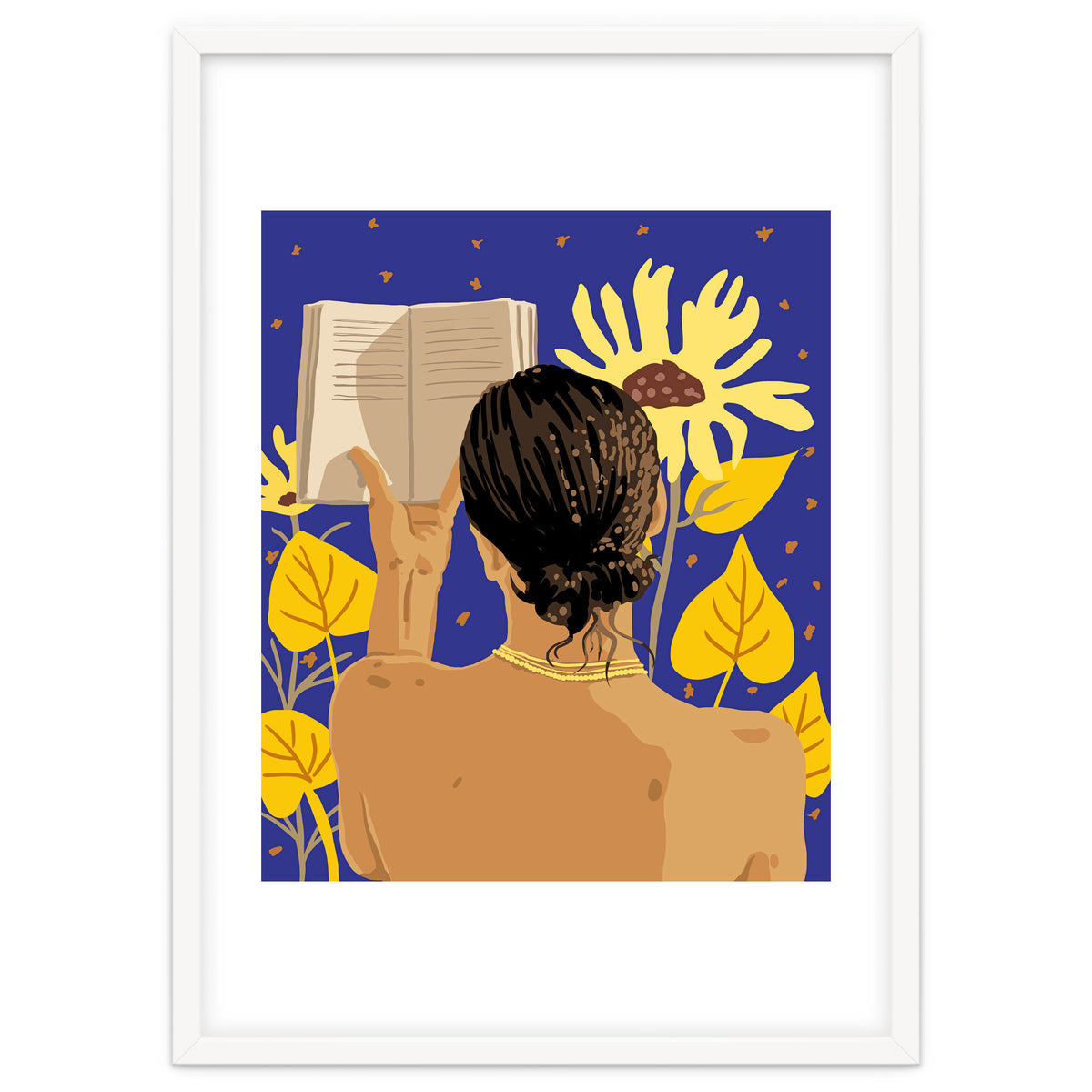 You're never alone when lost in the magic of a book, Bohemian Reader Botanical, Nude Plant Lady