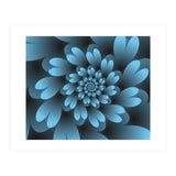Blue Floral Satin (Print Only) thumbnail
