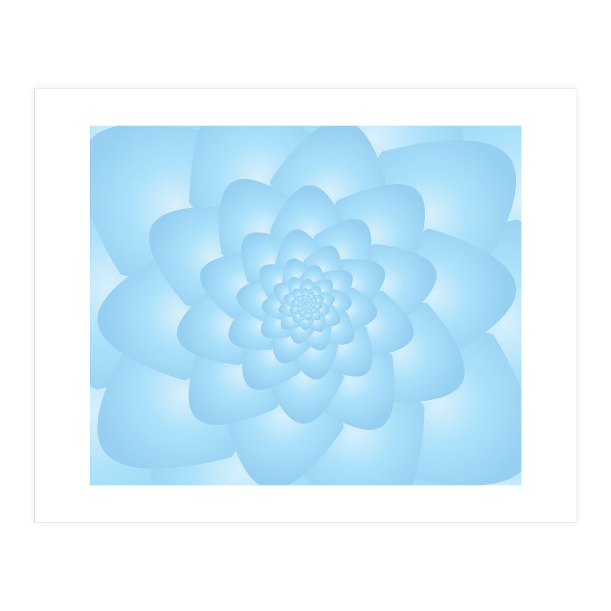 Pastel Colors Flower Pattern Set Blue (Print Only)