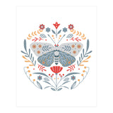Scandinavian Folk Art: Butterfly & Flowers (Print Only) thumbnail