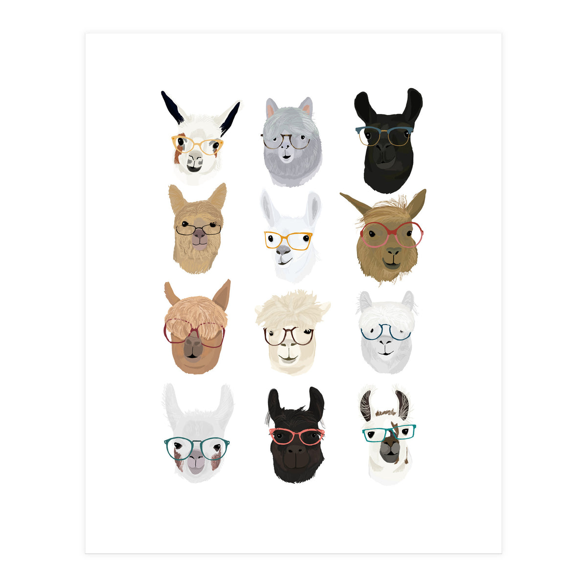 LLamas in Glasses (Print Only)
