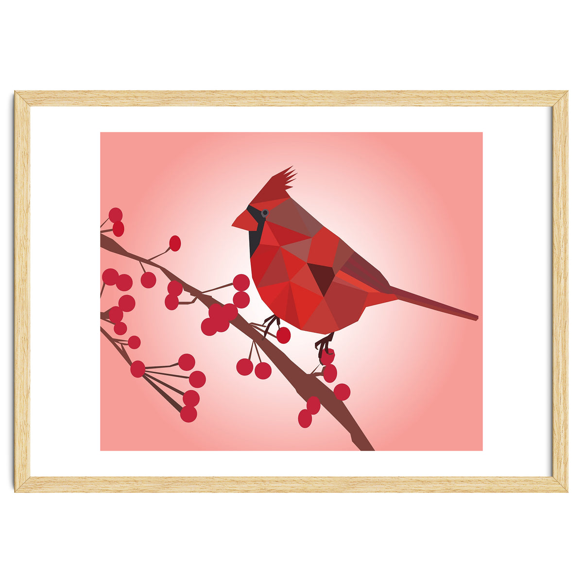 Northern Cardinal Bird Low Poly Art