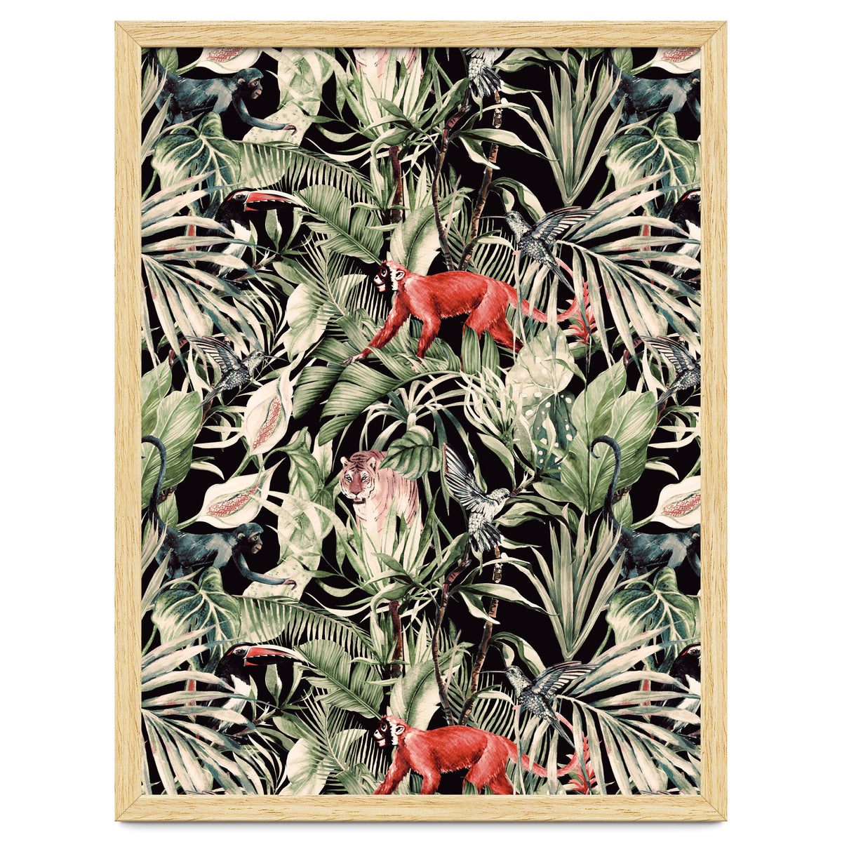 Animals In The Dark Of The Jungle