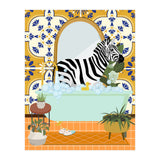 Zebra Bathing in Moroccan Style Bathroom (Print Only) thumbnail