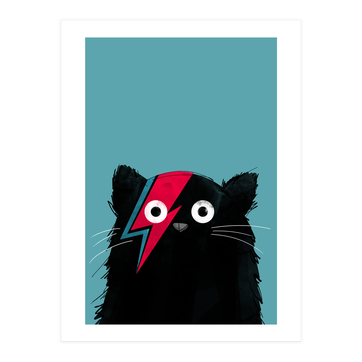 Doozal Cat Bowie Black (Print Only)