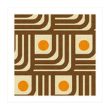 70s Curve Lines Brown Orange  (Print Only) thumbnail