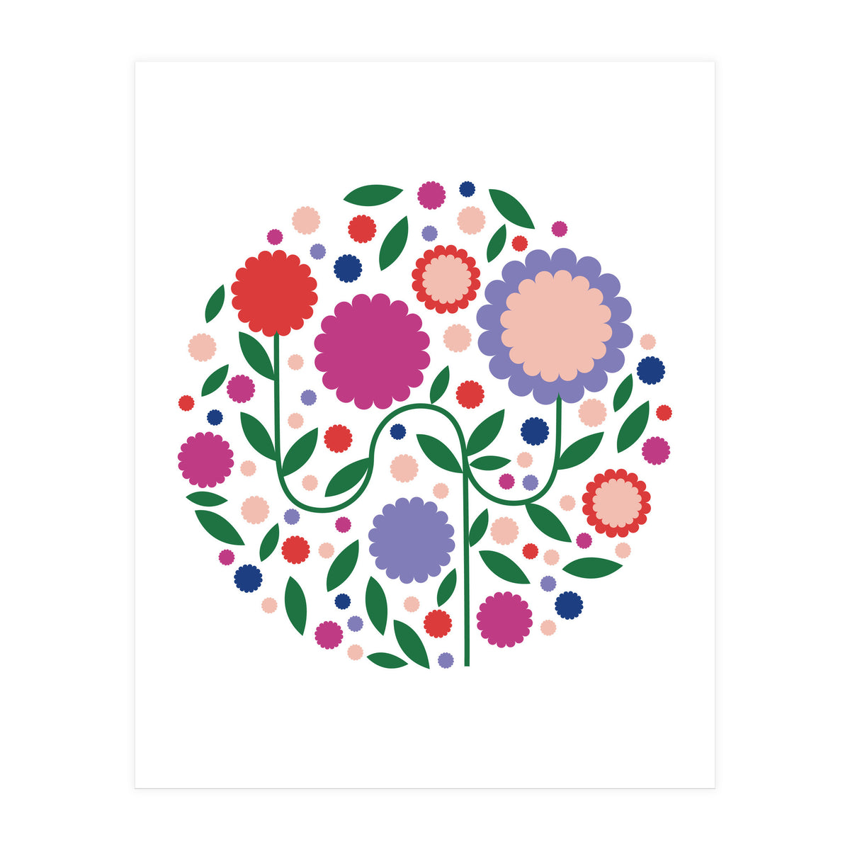 happy colorful flowers (Print Only)