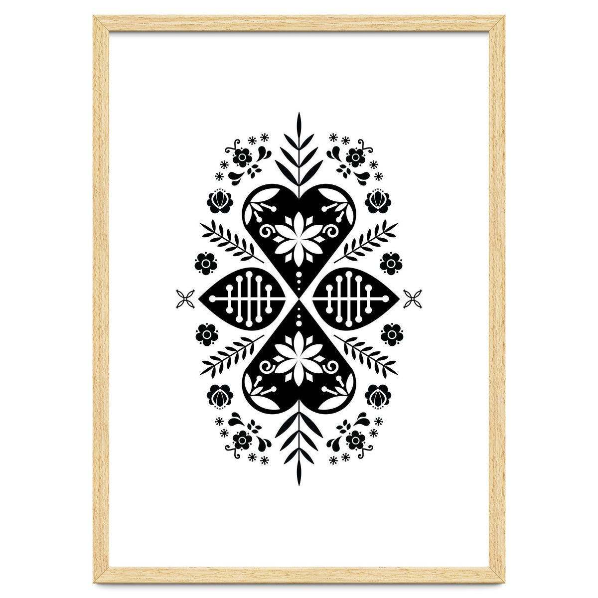 Scandinavian Folk Pattern Monochrome