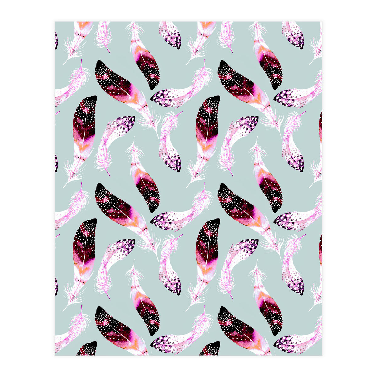Bohemian pattern of feathers  (Print Only)