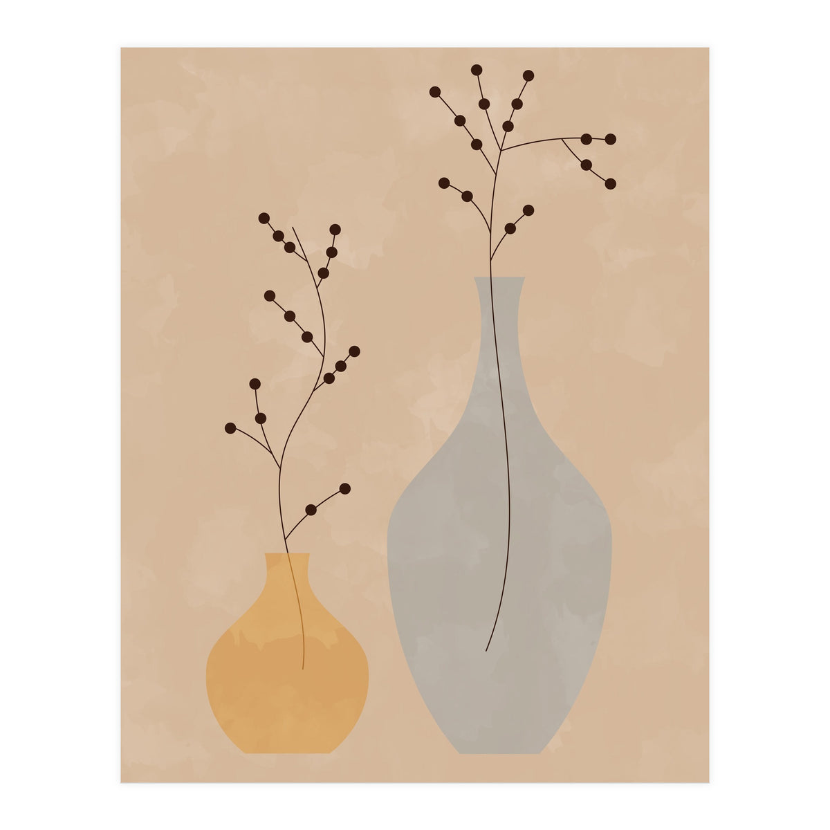 Mid Century Boho Pottery (Print Only)