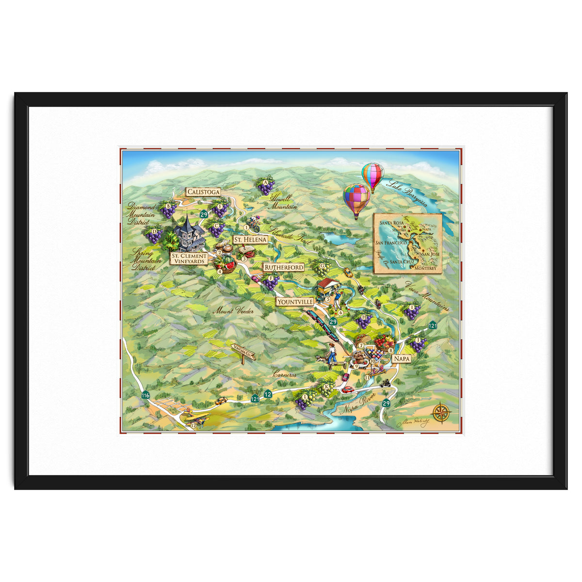 Napa Valley Illustrated Map