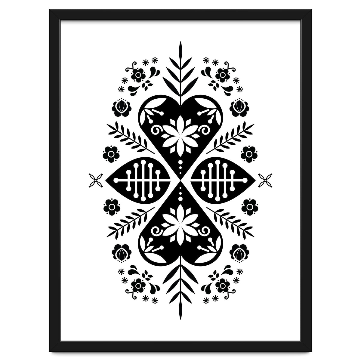 Scandinavian Folk Pattern Monochrome
