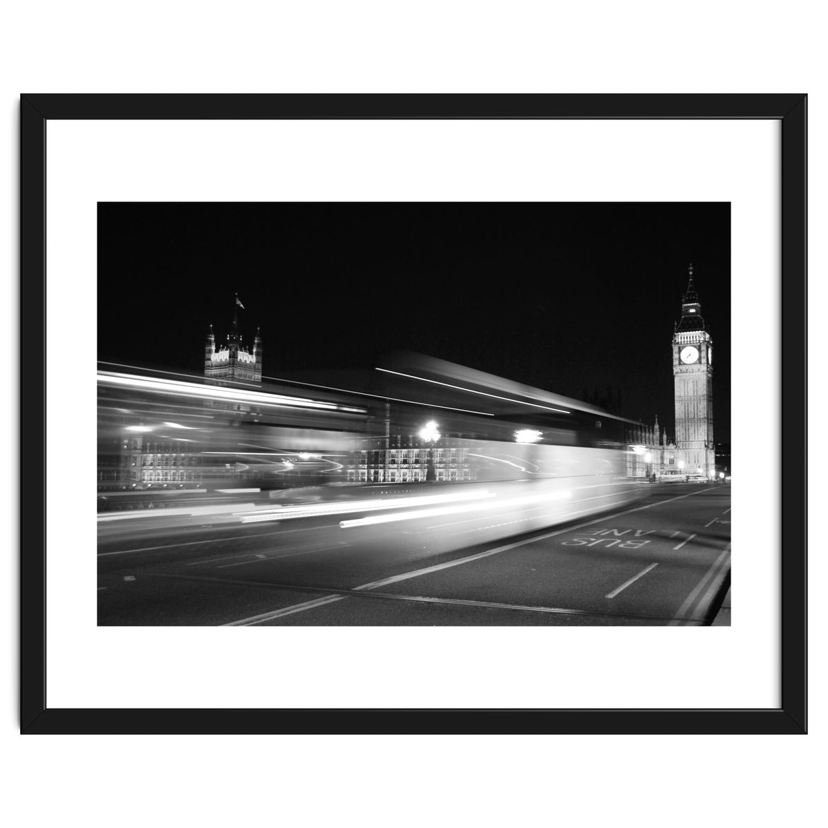 Big Ben At Night - black and white