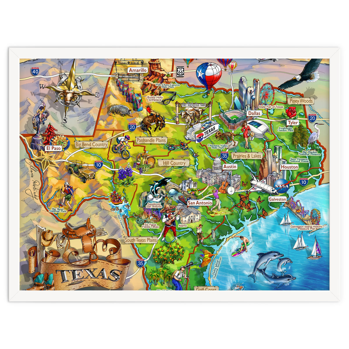 Texas Illustrated Map