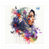 Watercolor Floral Muslim Arabian Woman #5 (Print Only) thumbnail