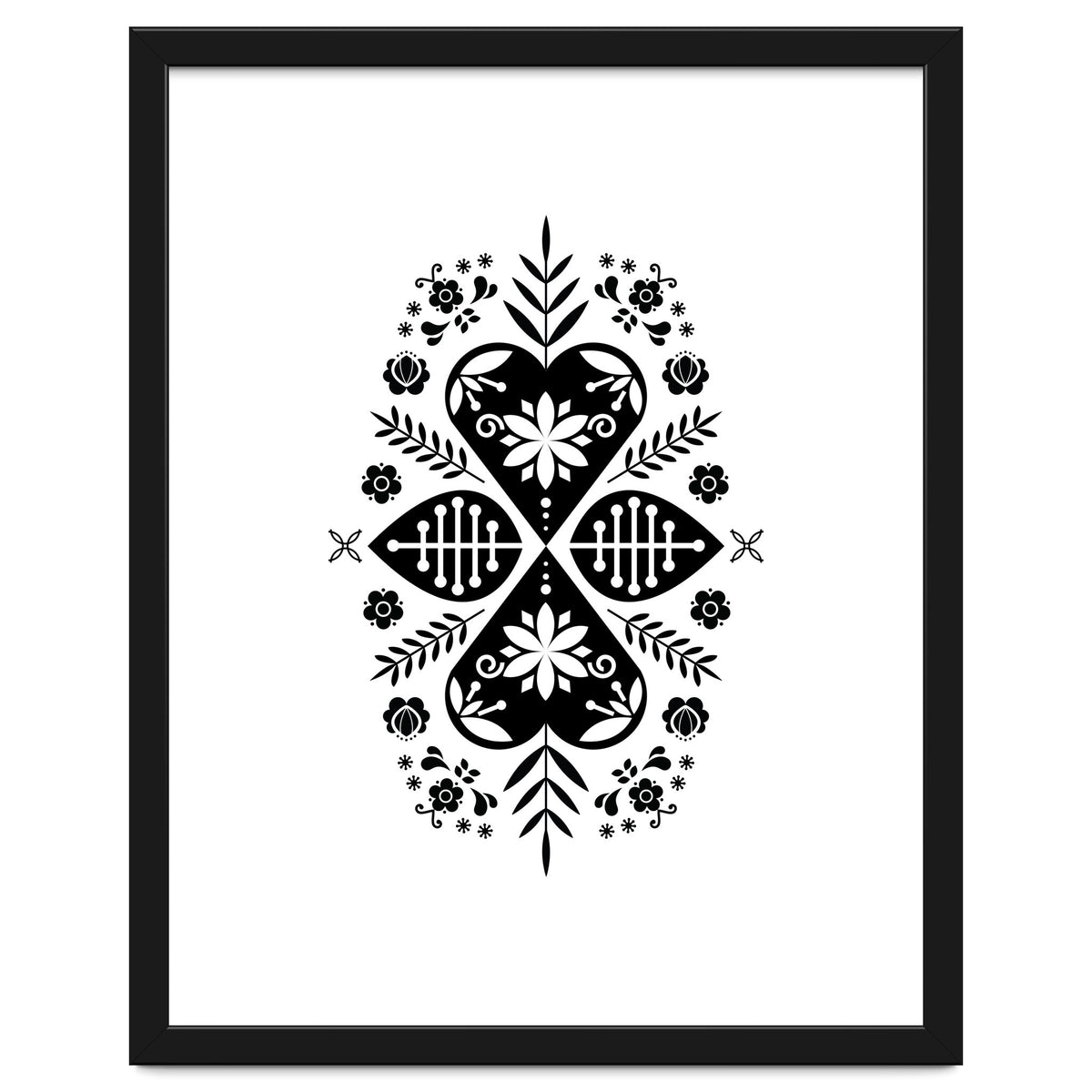 Scandinavian Folk Pattern Monochrome