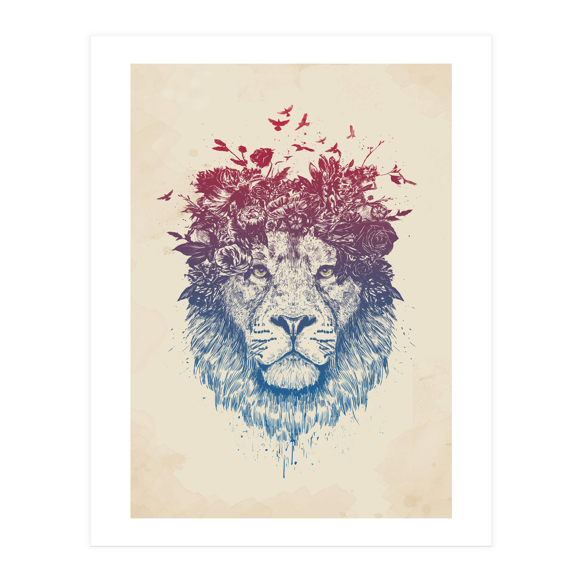 Floral Lion III (Print Only)