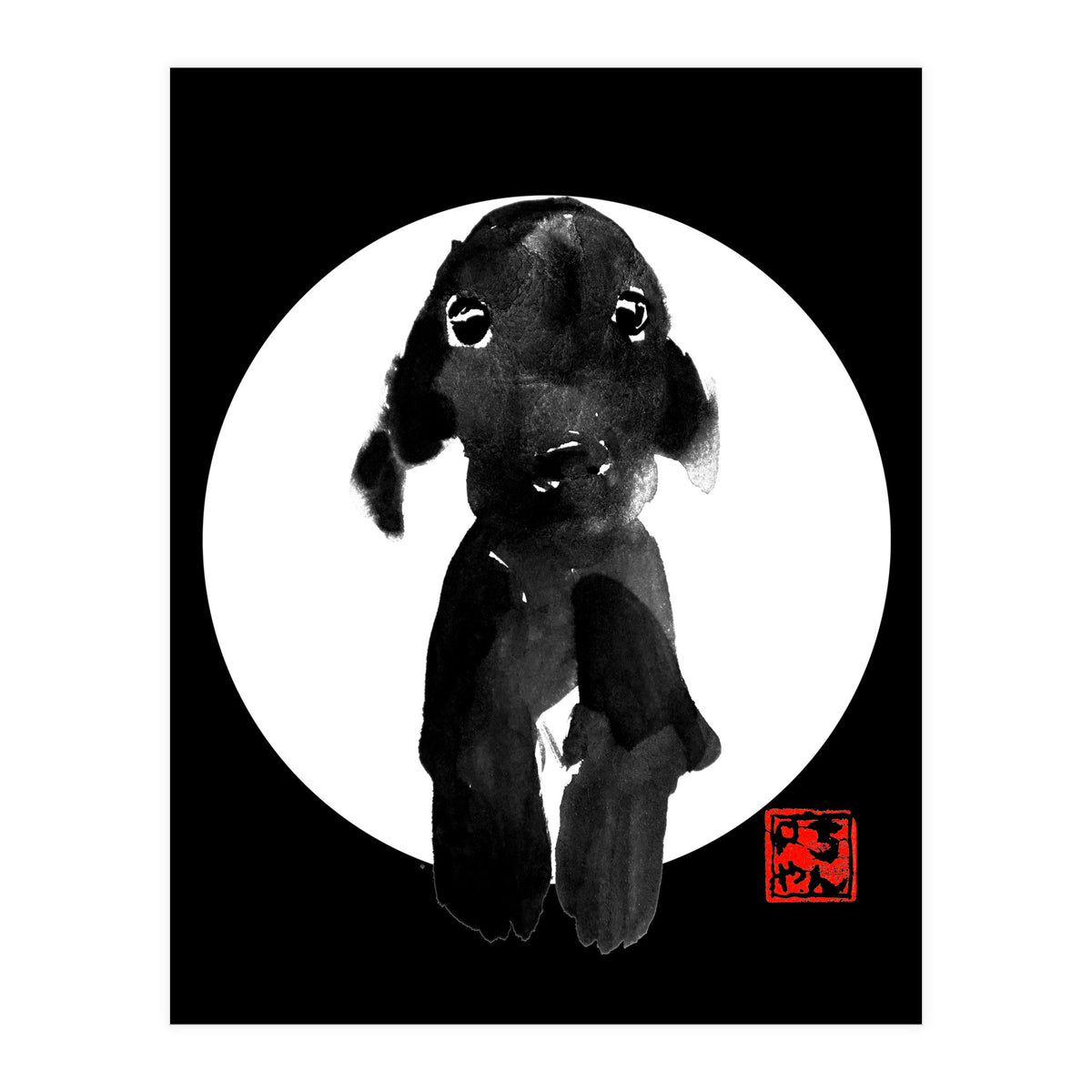 cute dog in white (Print Only)