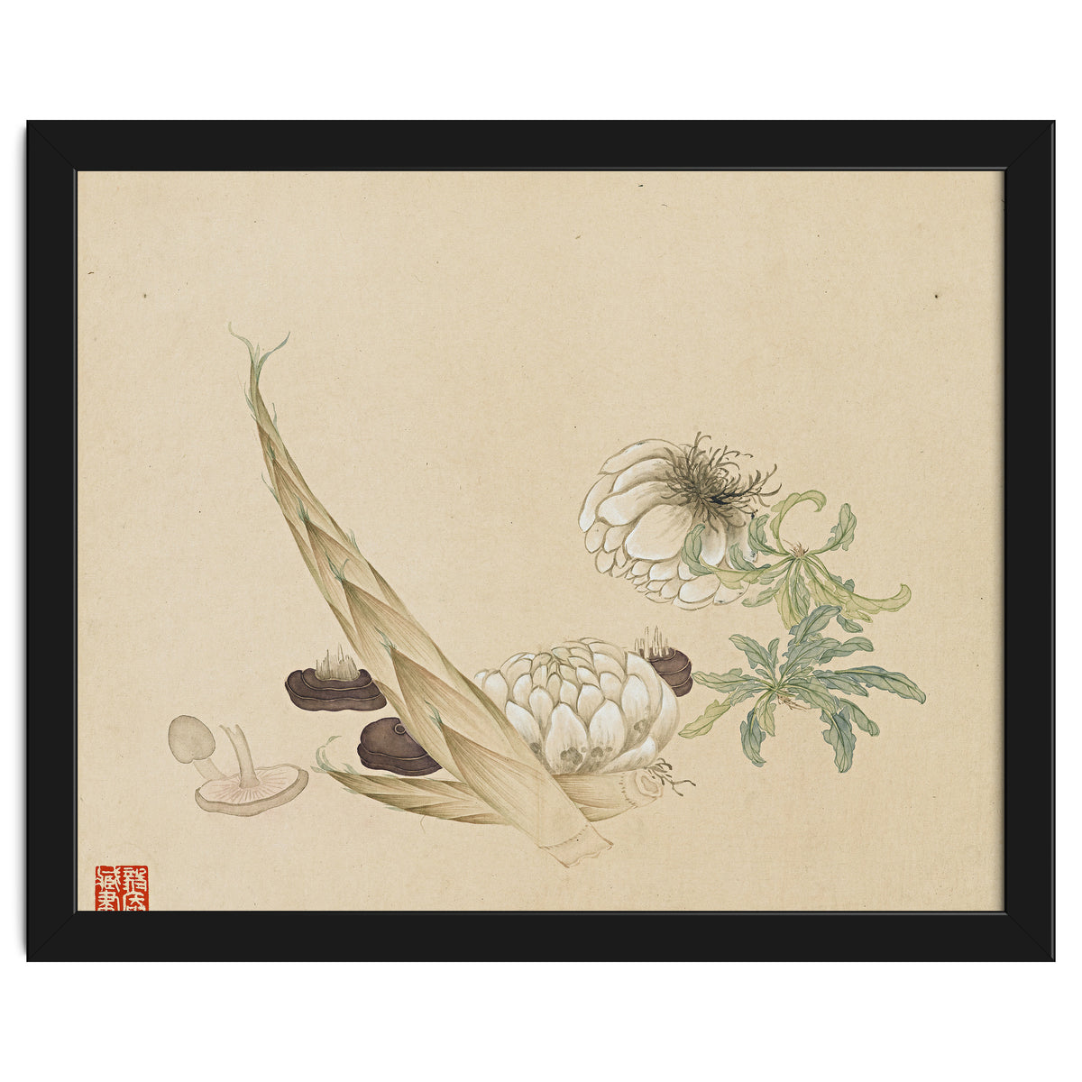 Wang Chengyu ~flowers, Vegetables, Lilies, Bamboo Shoots, Leaves, Mushrooms, Vegetables