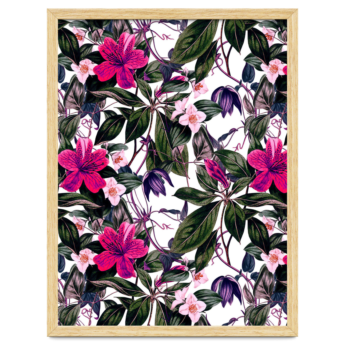 Pattern antique botanical flowers