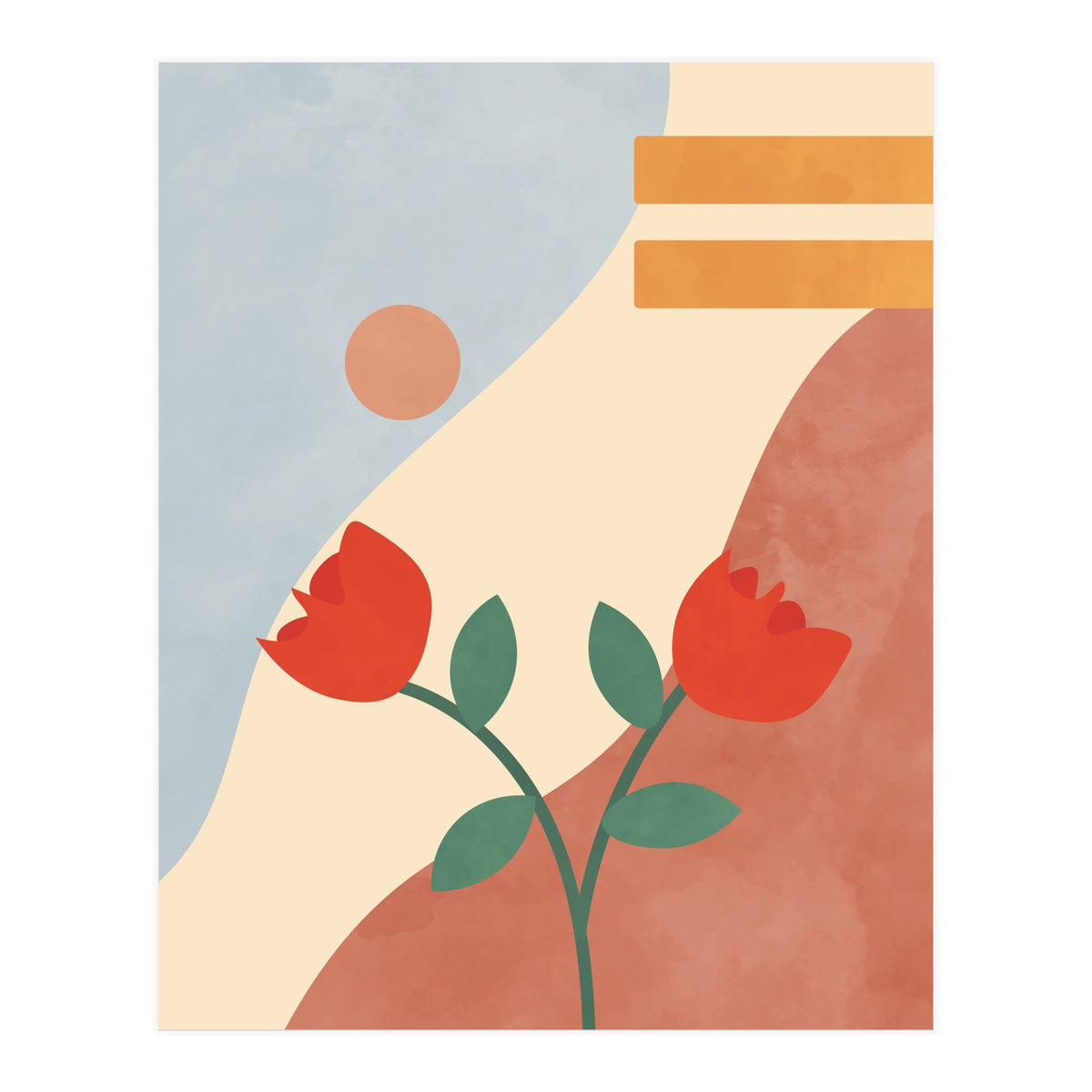 Rose Flower Abstract Botanical Modern (Print Only)