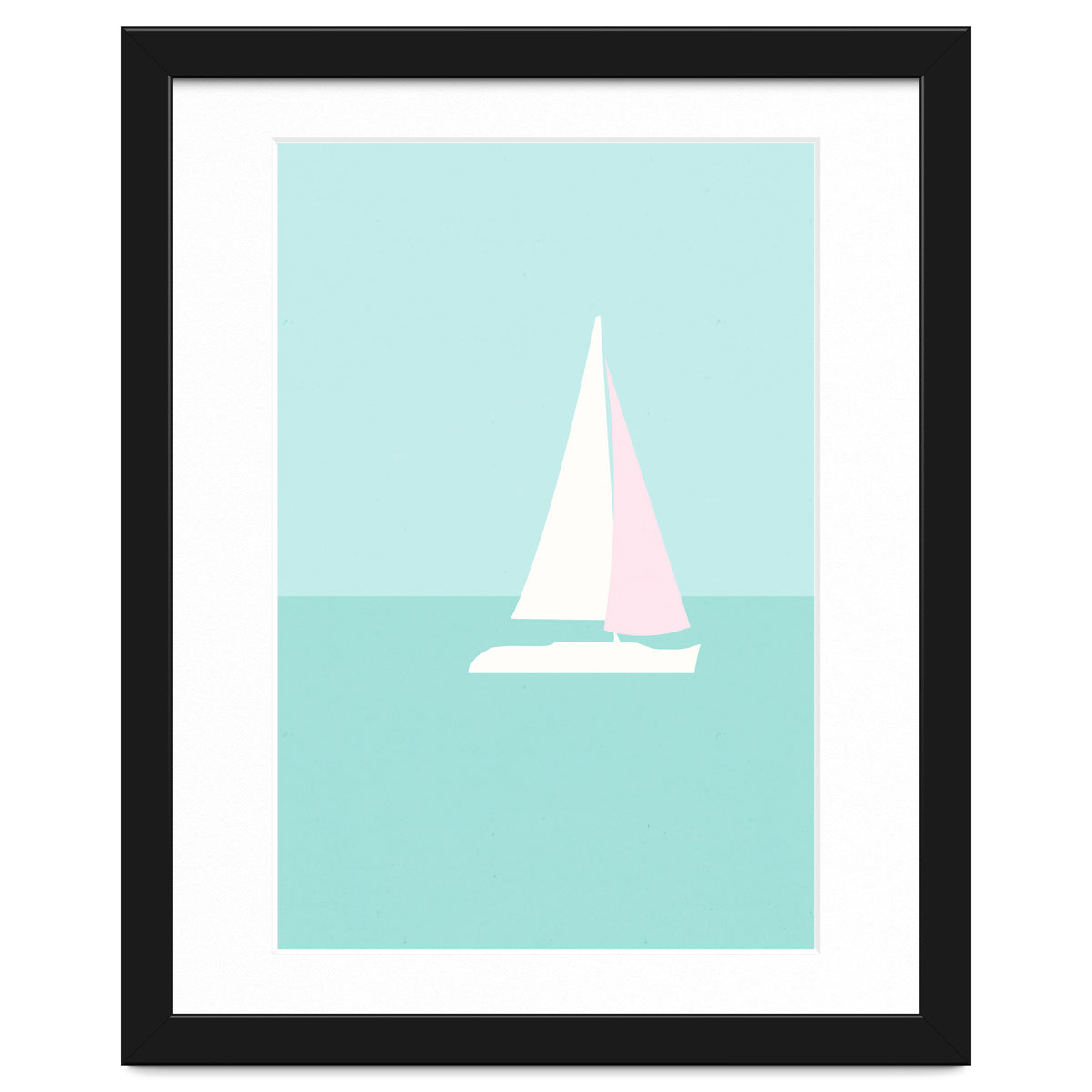 Minimal Sailboat - Turquoise Coast