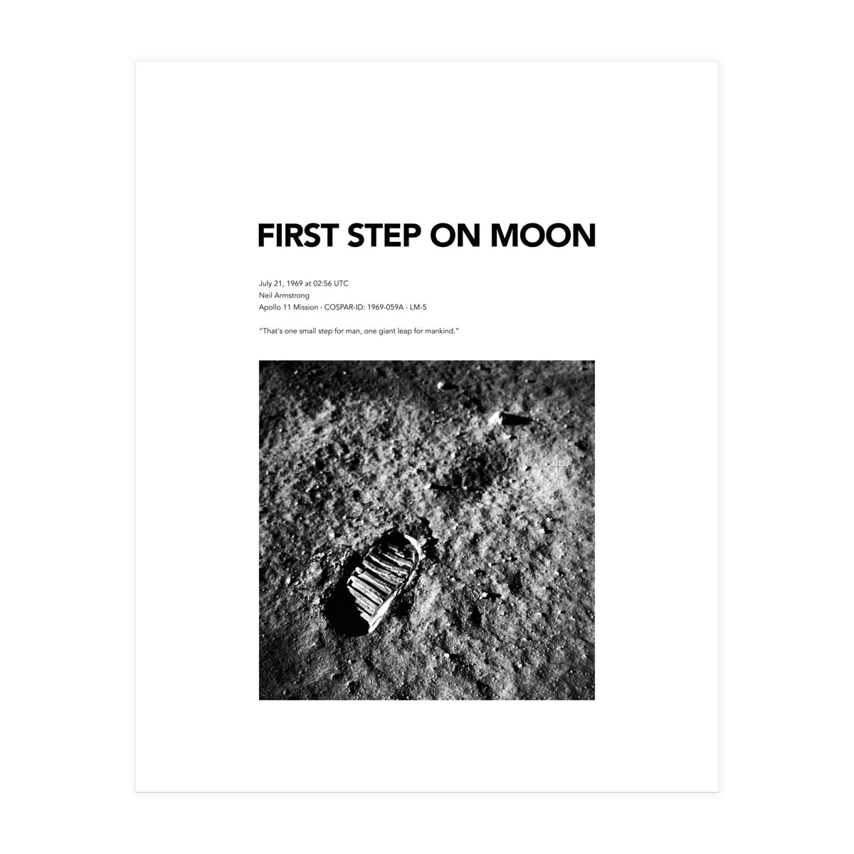 FIRST STEP ON MOON (Print Only)