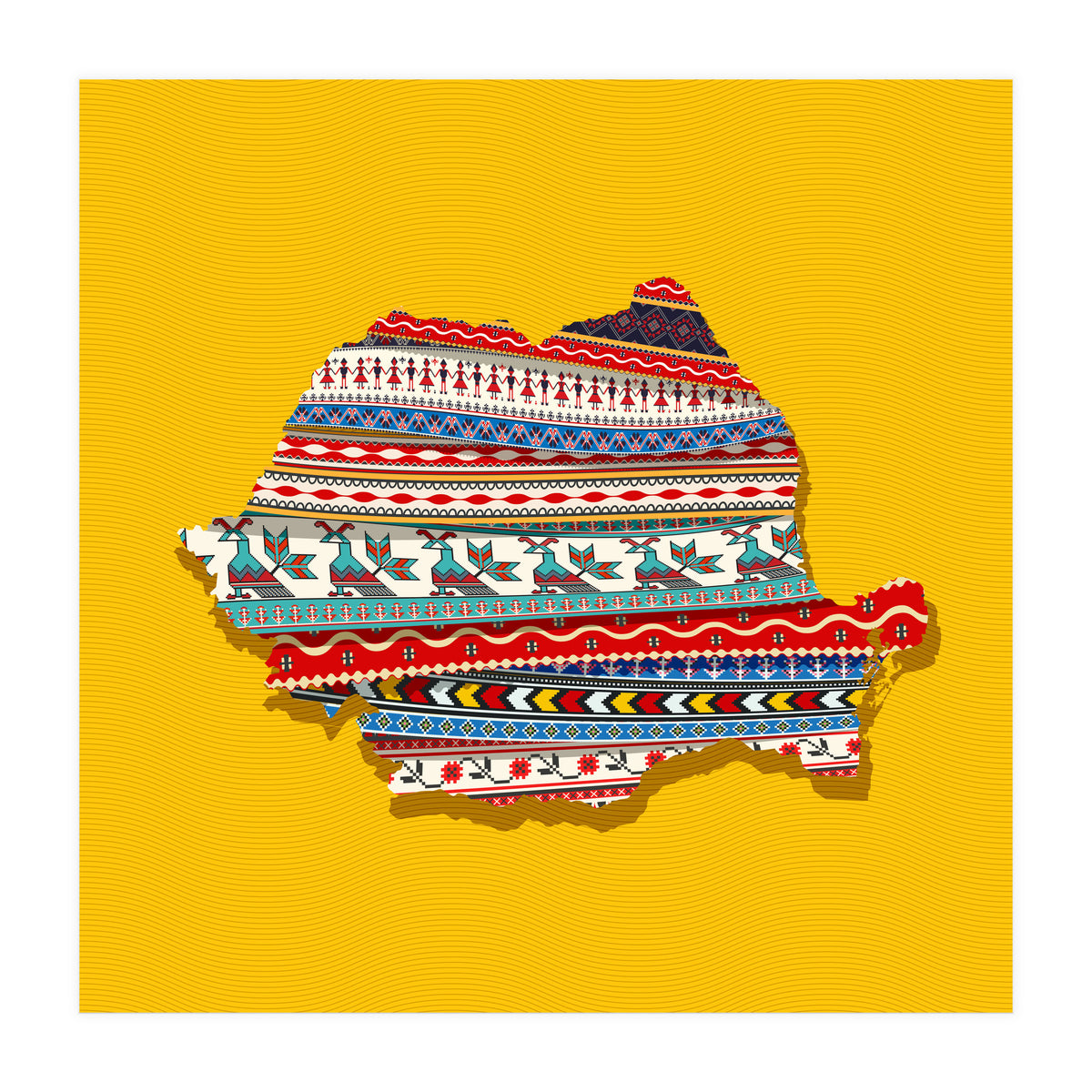 Decorative Romania Map (Print Only)