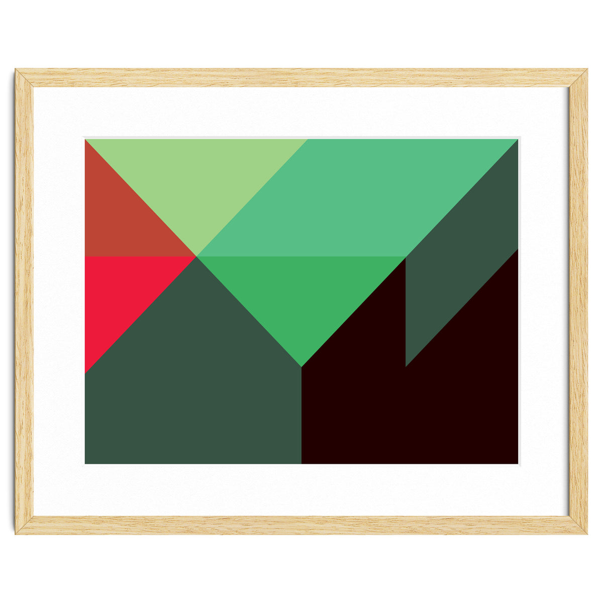 Geometric Shapes No. 30 - red, green & black
