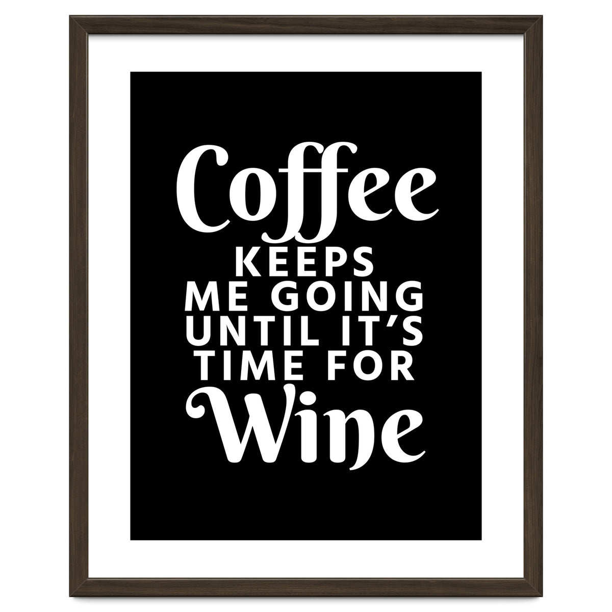 Coffee Keeps Me Going Until It's Time For Wine Black