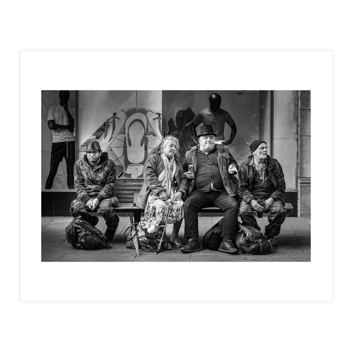 Three plus one locals at the Hat Fair (Print Only)