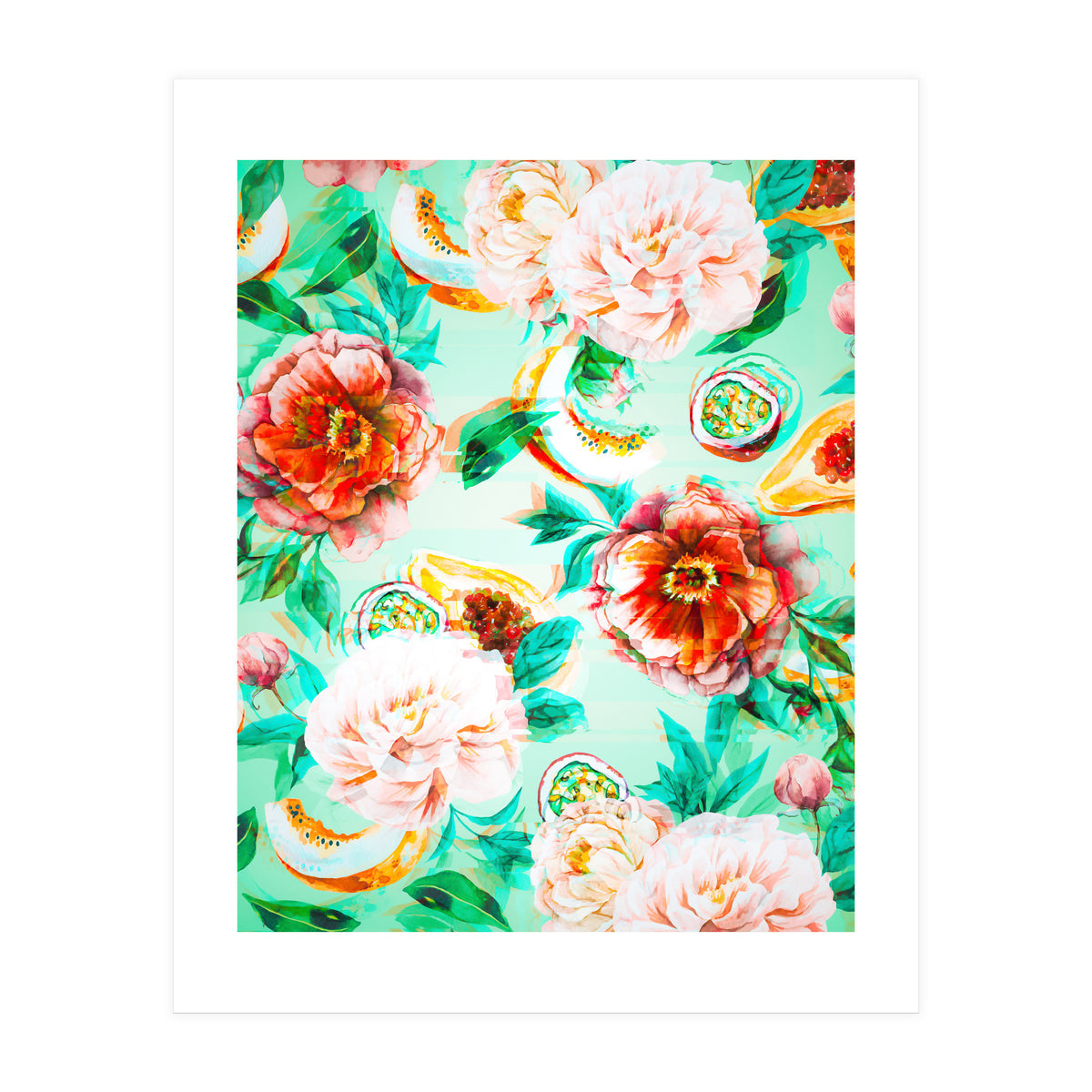 Tropical flowery fruit glitch  (Print Only)