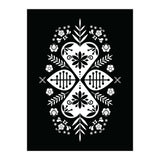 Scandinavian Folk Pattern Monochrome 01  (Print Only) thumbnail