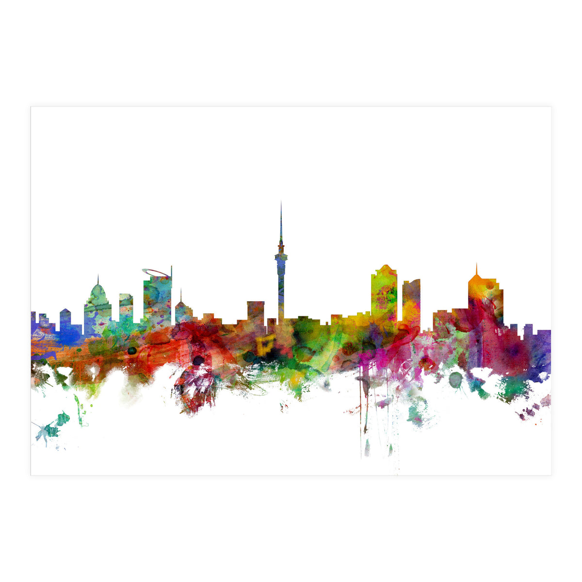 Auckland New Zealand Skyline (Print Only)