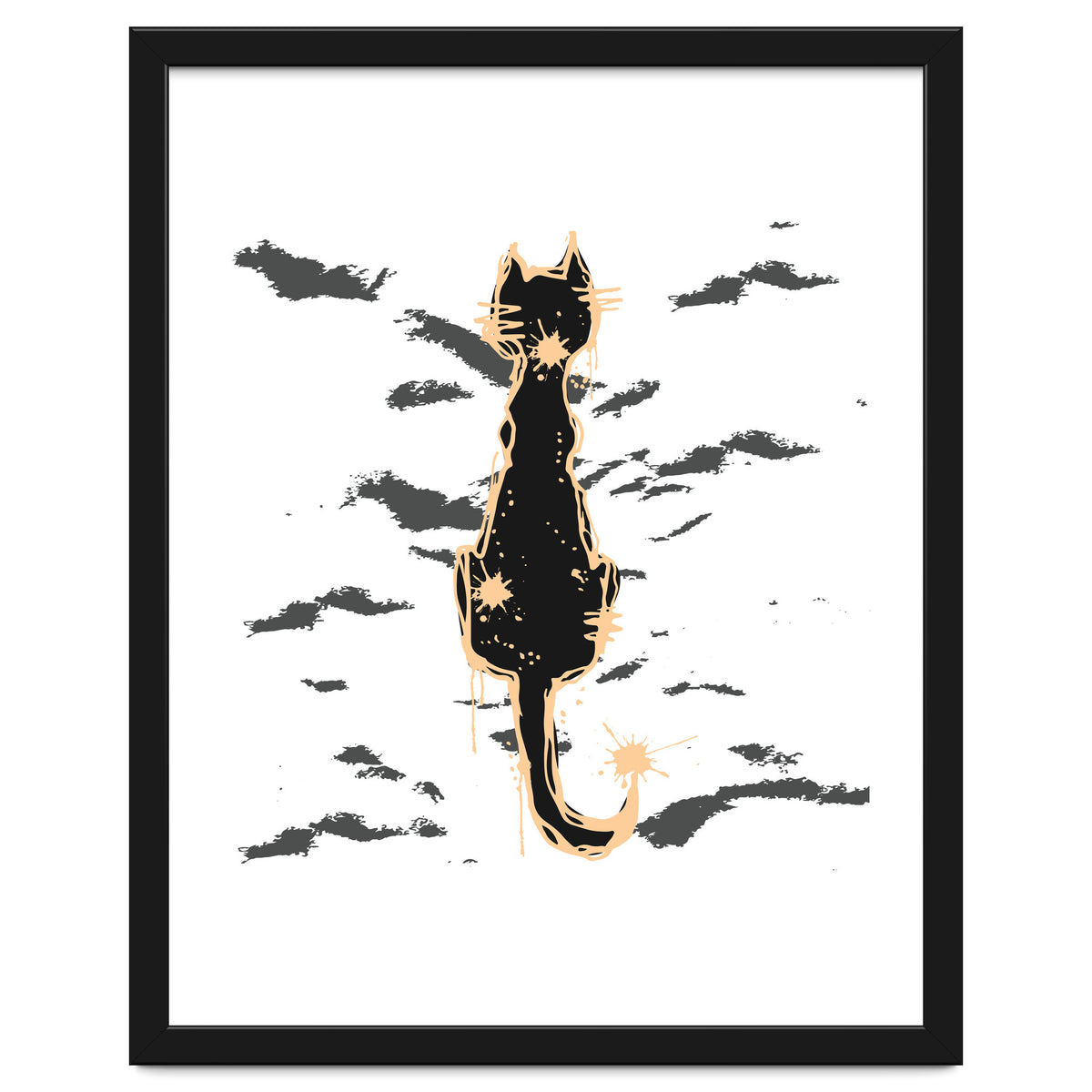 Black cat scribble sketch