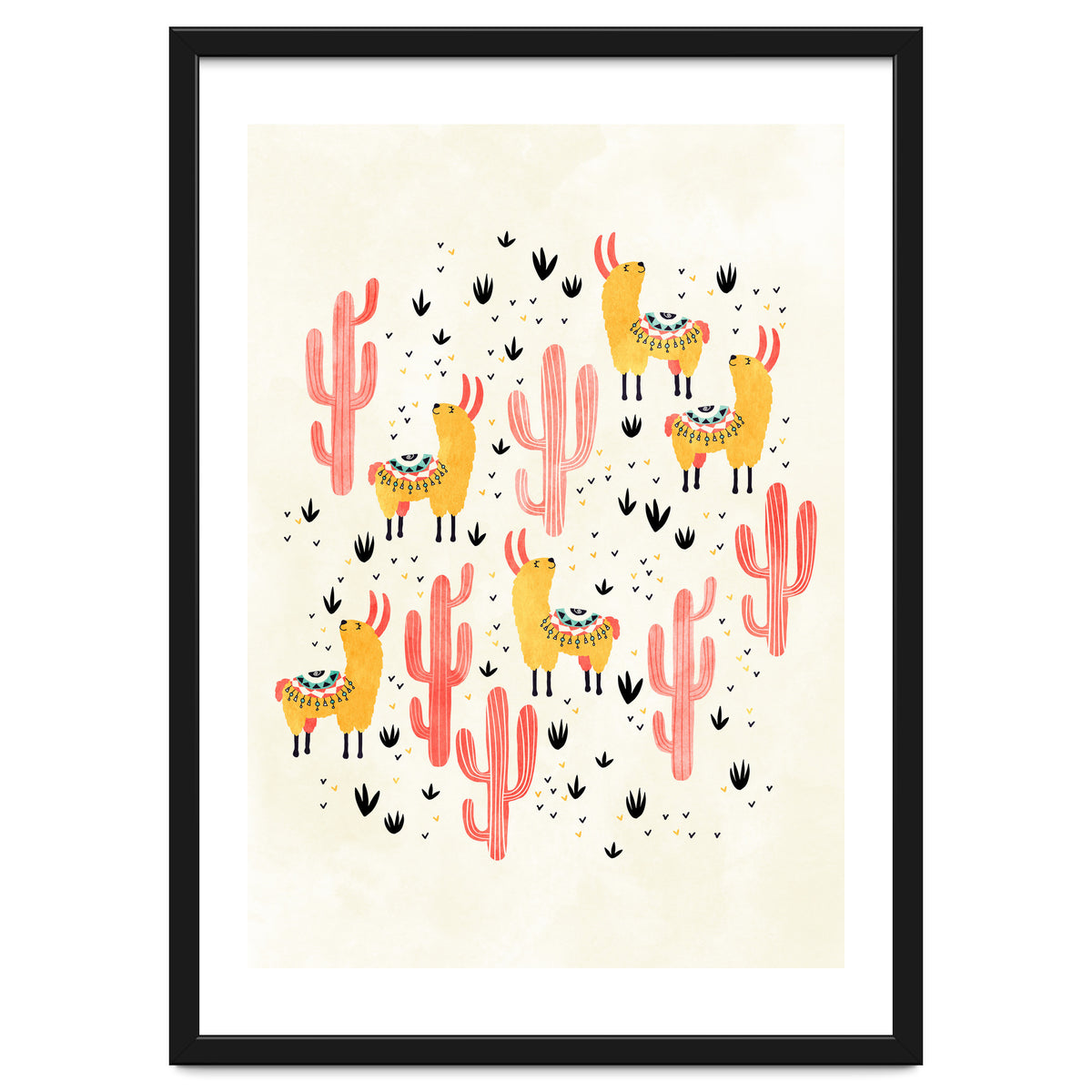 Yellow Llamas Red Cacti