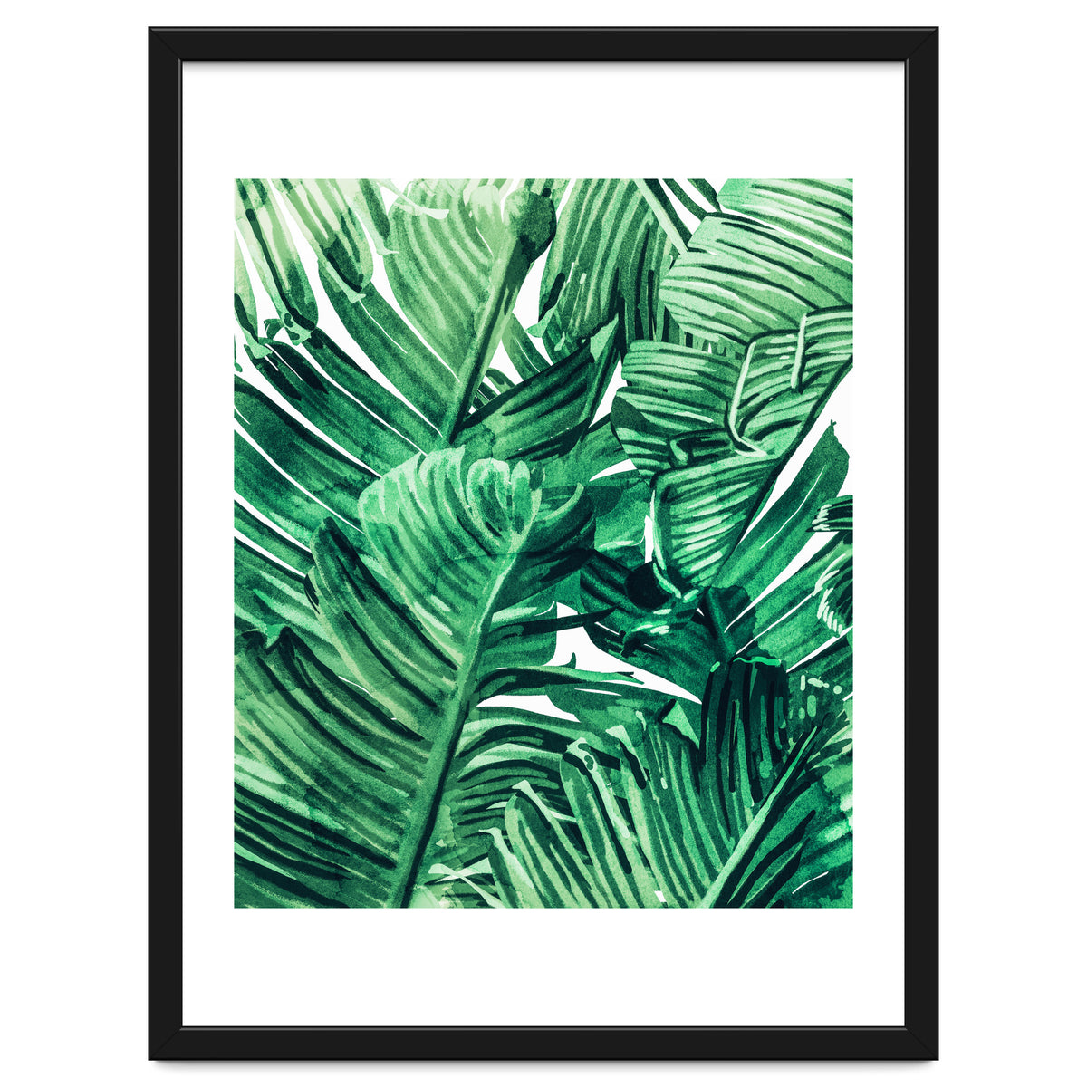 Tropical State of Mind | Watercolor Palm Banana Leaves Painting | Botanical Jungle Bohemian Plants