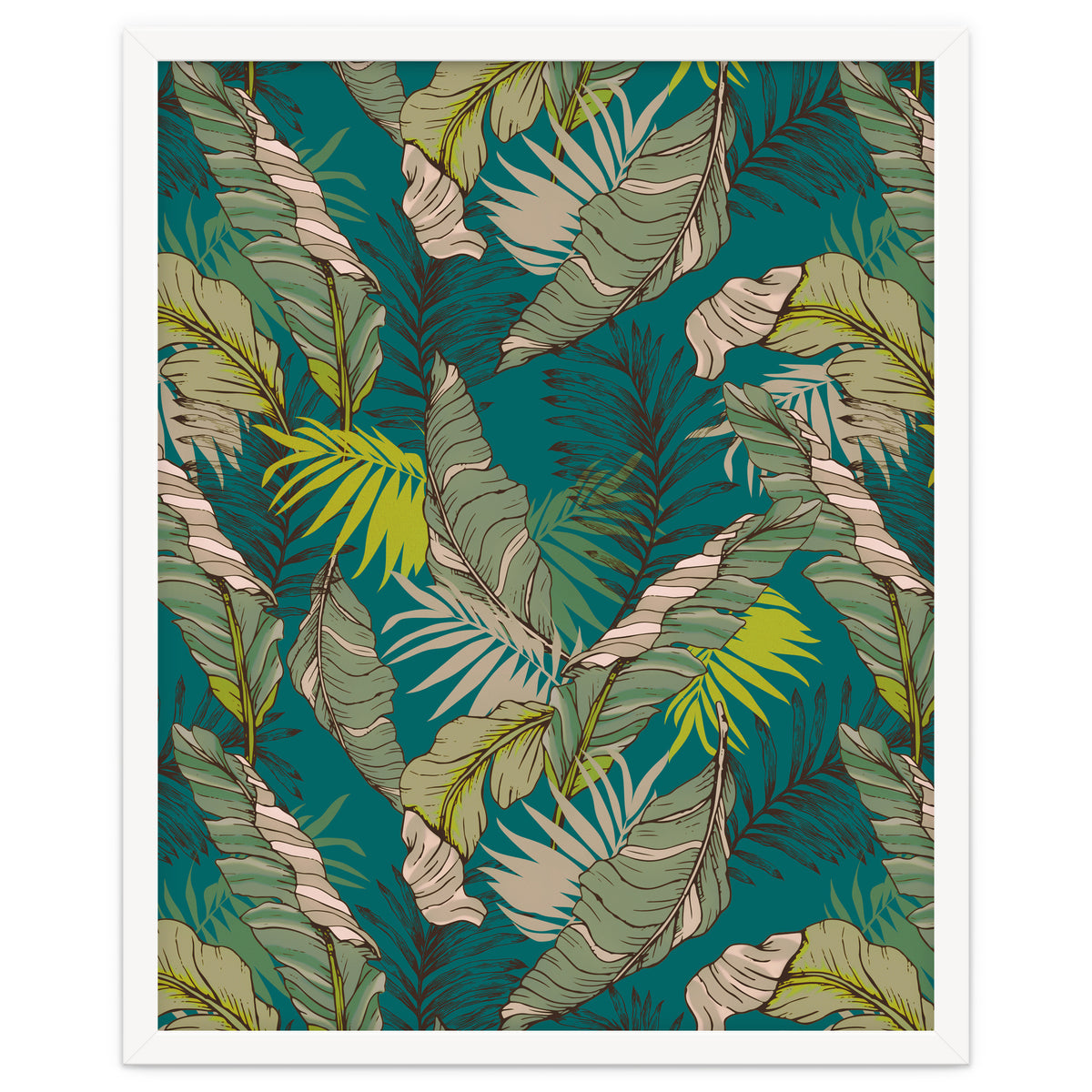 Drawing of wild tropical jungle