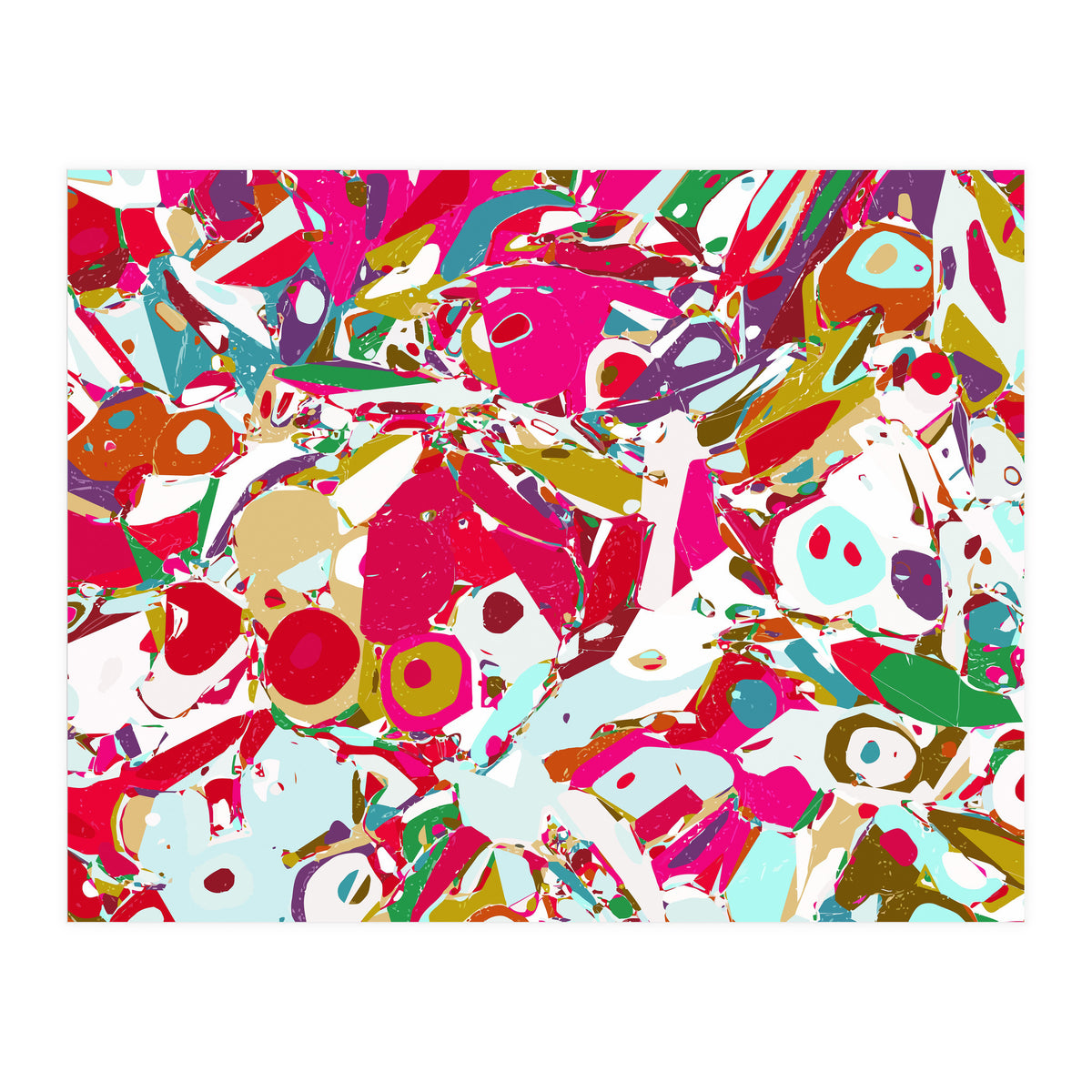 Abstract Emotion, Modern Contemporary Shapes, digital Painting, Eclectic Pop of Color Bohemian Illustration (Print Only)