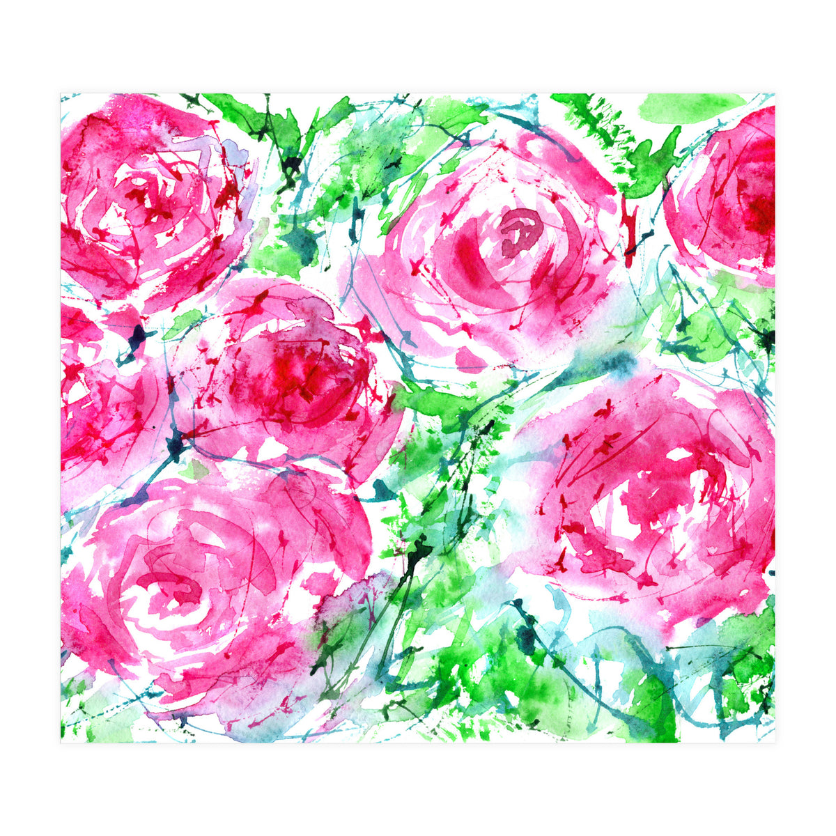 Blooming bouquet || watercolor roses (Print Only)