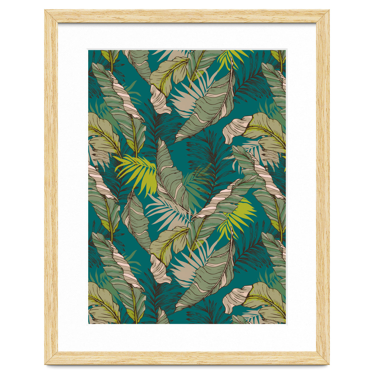 Drawing of wild tropical jungle