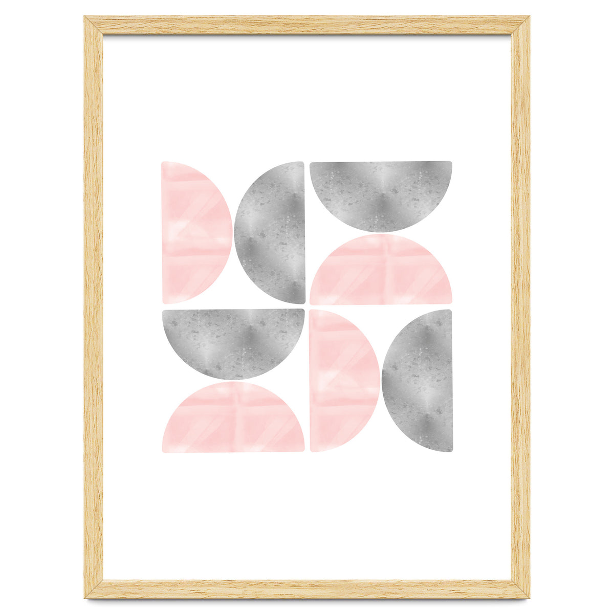 Half Moon Blush And Grey Abstract