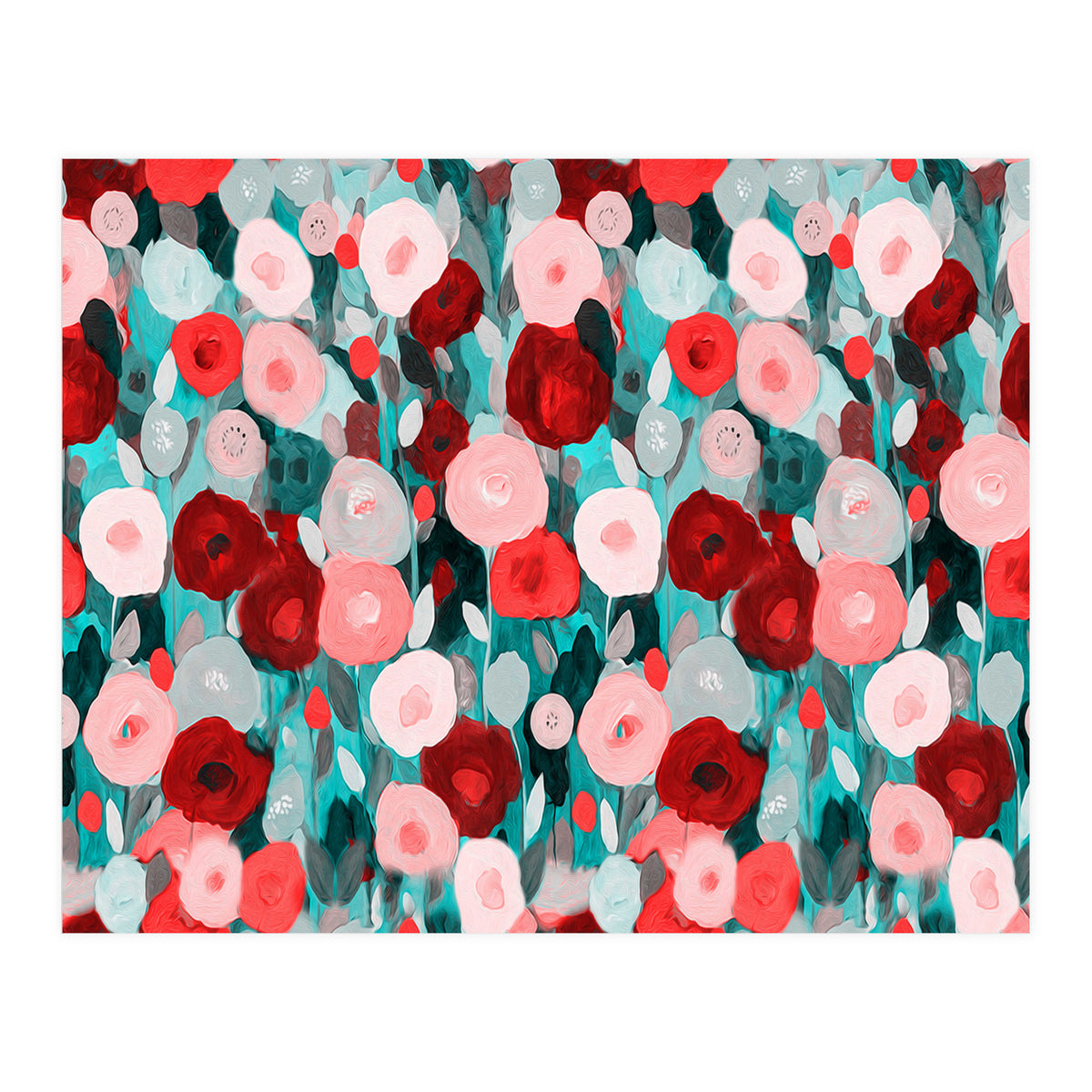 Abstract flower garden acrylic painting (Print Only)