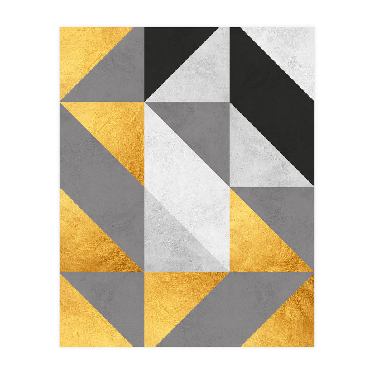 Gray and Gold Composition IV (Print Only)